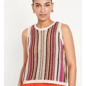 Old Navy Open Stitch vest for women- multi color L